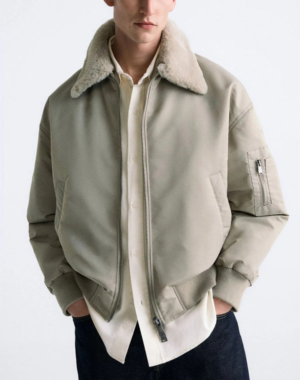 Ilyas - Sherpa Collar Bomber Jacket