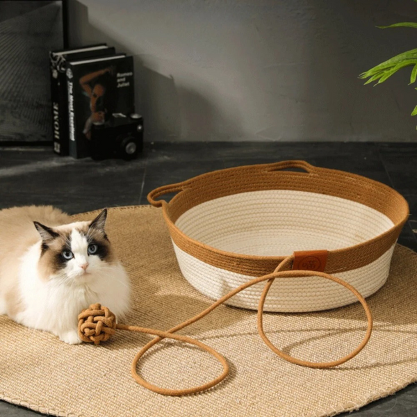 Misty - Natural Rope Cat Bed – Handmade Comfort with a Chic Look