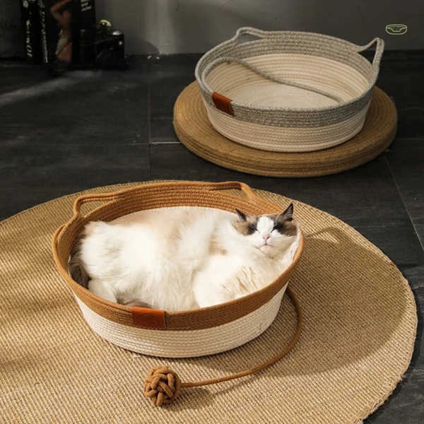 Misty - Natural Rope Cat Bed – Handmade Comfort with a Chic Look