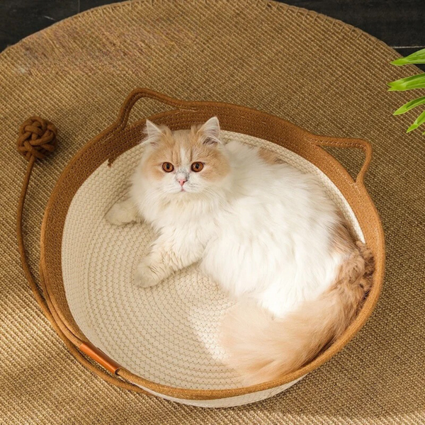 Misty - Natural Rope Cat Bed – Handmade Comfort with a Chic Look