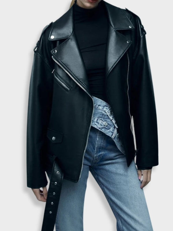 Jamine - Black Leather Jacket