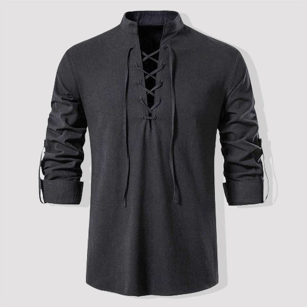 Alvin - Hippie Casual Stand Collar Shirt