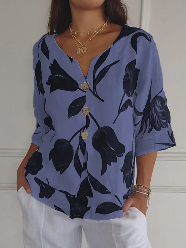 Monique - Oversized Floral Blouse