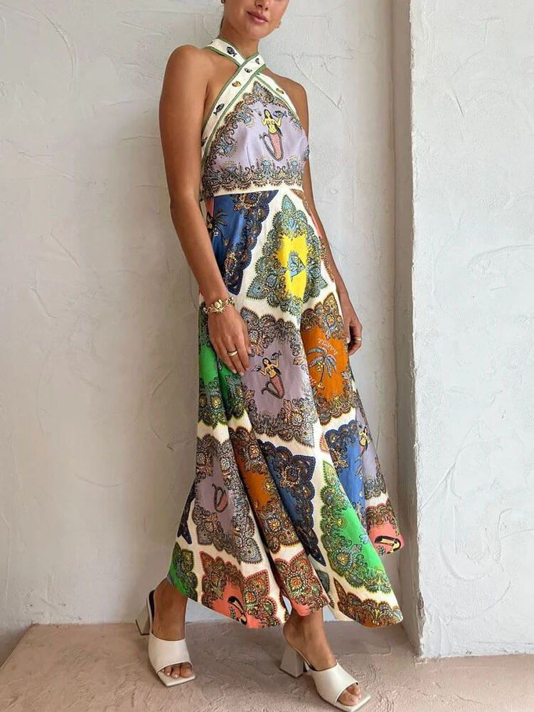 Jenny - Abstract Mermaid Maxi Dress