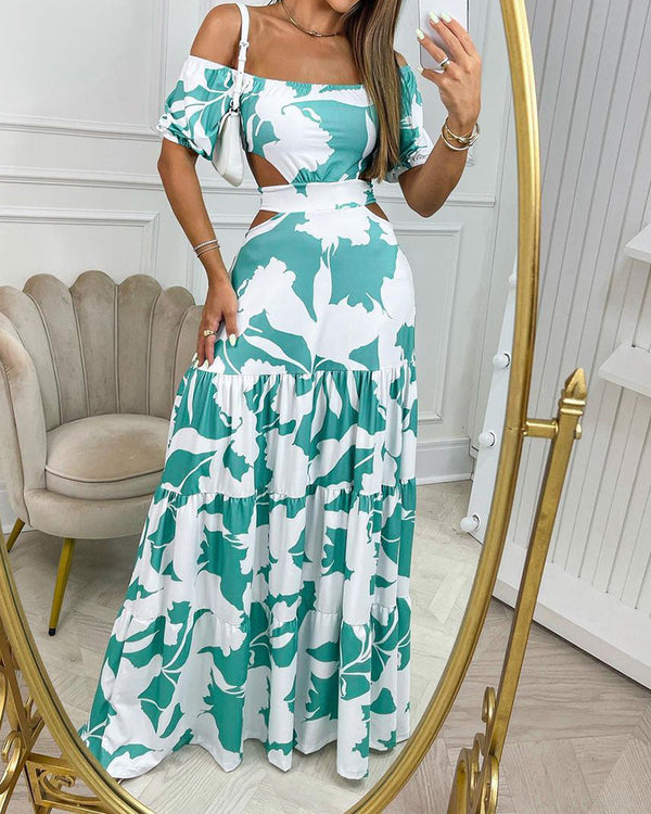 Chandra - Printed Cutout Maxi Dress