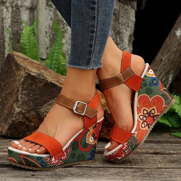 Rutchel - Casual Floral Print Sandals