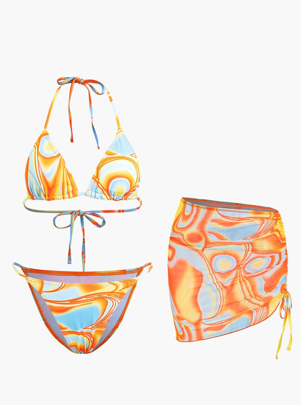 Marimar - Abstract Bikini 3-Piece Set