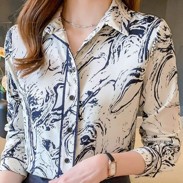 Lise - Elegant Abstract Print Shirt