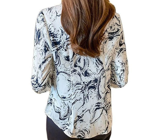 Lise - Elegant Abstract Print Shirt