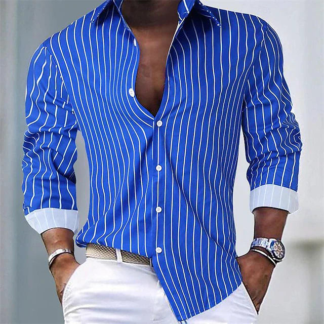 Ian - Men's Classic Striped Shirt