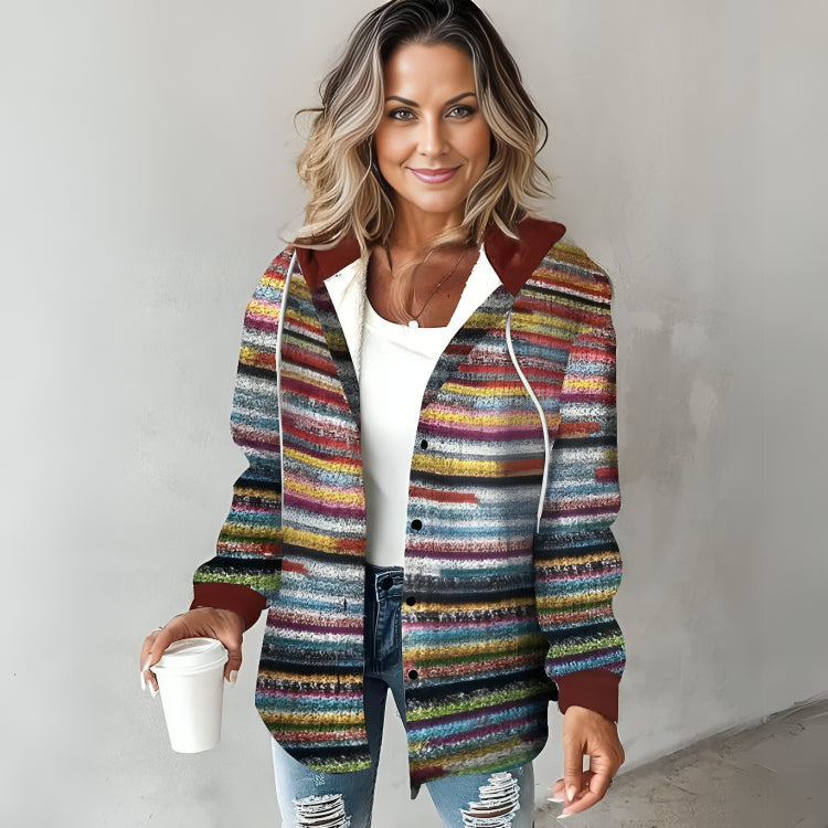 Liana - Colorful knitted hooded sweater