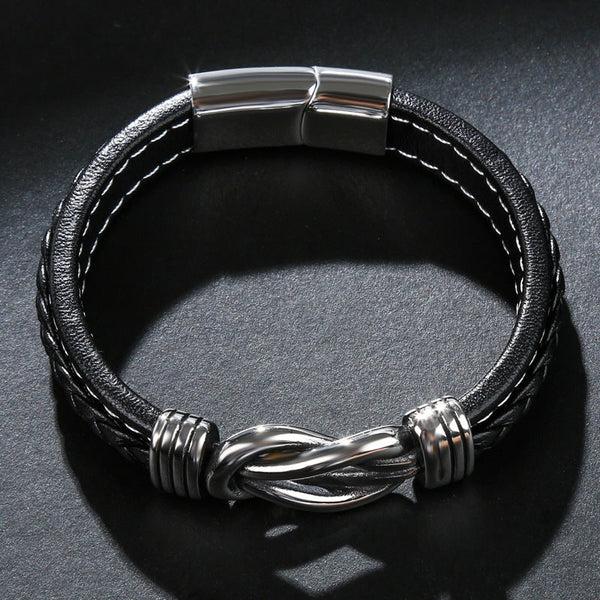 KnotCraft - Leather Knot Bracelet - Stylish & Durable Design