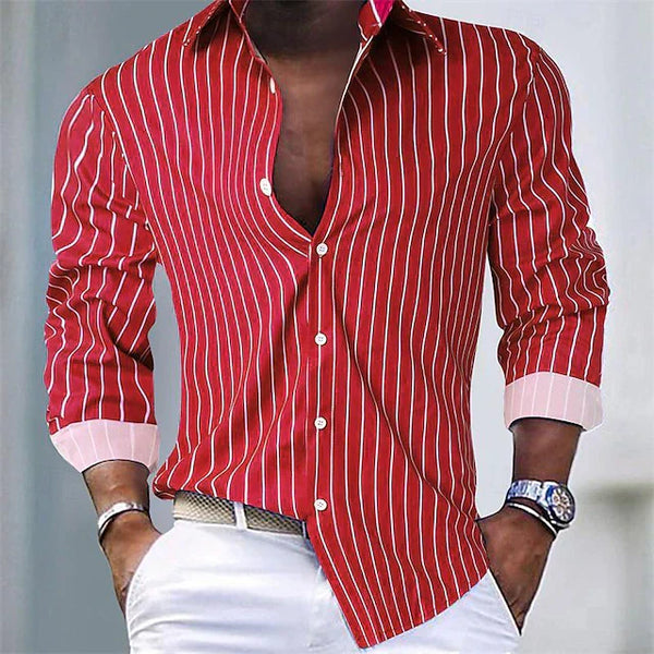 Ian - Men's Classic Striped Shirt