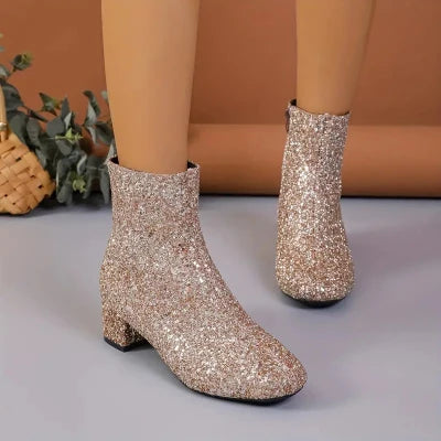 Ella - Boots With Heel For Women - Stylish Glitter