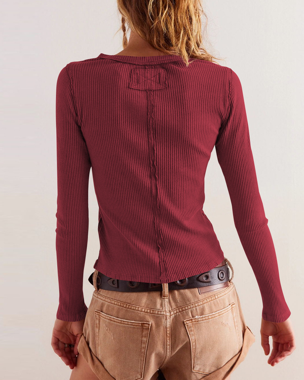 Carla - Long Sleeve Buttoned Ribbed Cardigan