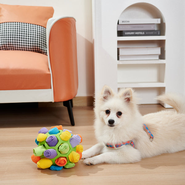 SnuffleRoll - Interactive Fleece Ball for Dogs