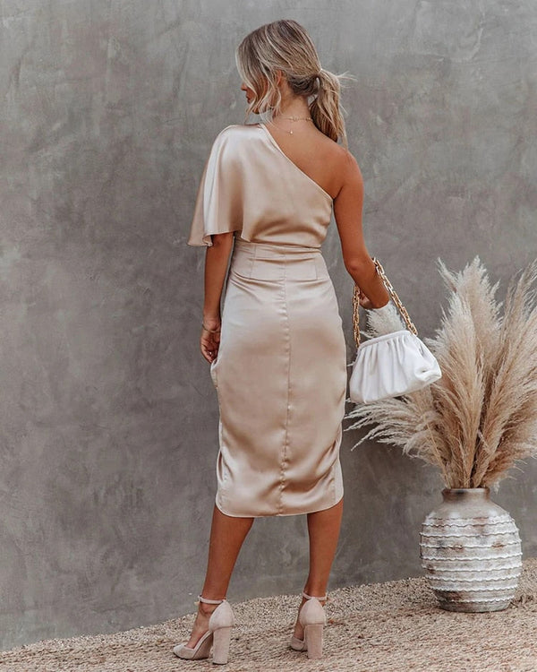 Elise - Elegant Draped Cocktail Dress