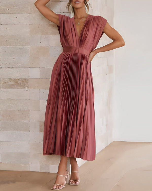 Mariposa - Flowy V-Neck Midi Dress