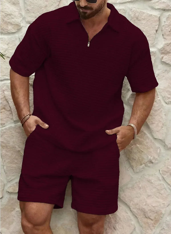 Luciano - Men's Polo Shirt and Shorts Summer Set