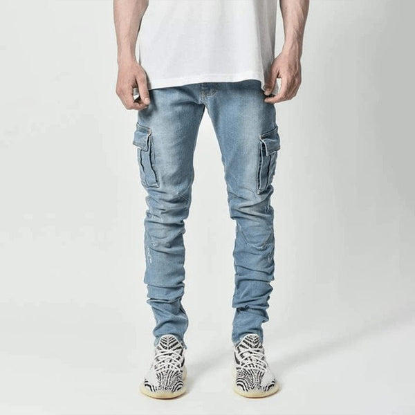 Zacari - Structured Denim Cargo Pants