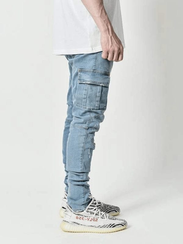 Zacari - Structured Denim Cargo Pants