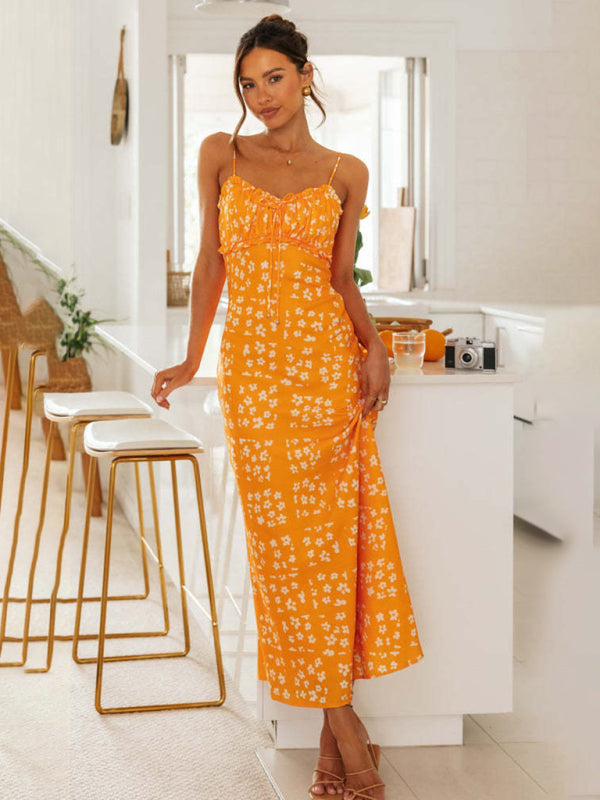 Sykka - Fashionable Yellow Maxi Dress