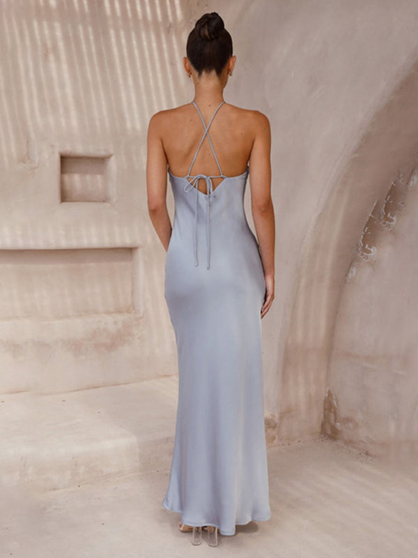 Devony - Backless Haltered Maxi Dress