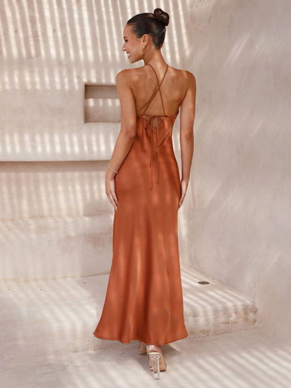 Devony - Backless Haltered Maxi Dress