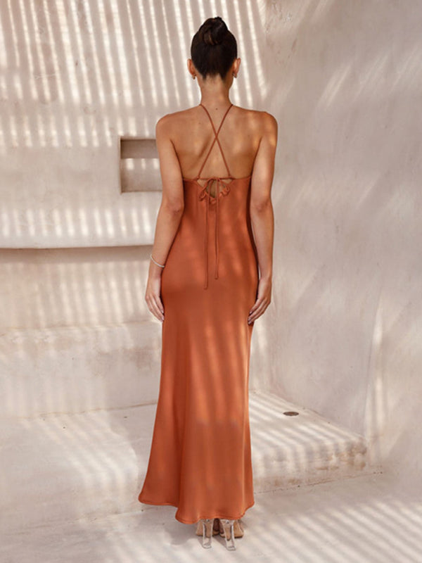 Devony - Backless Haltered Maxi Dress