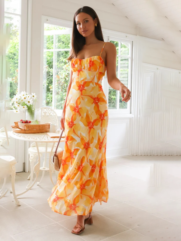 Sonya - Stunning Orange Maxi Dress