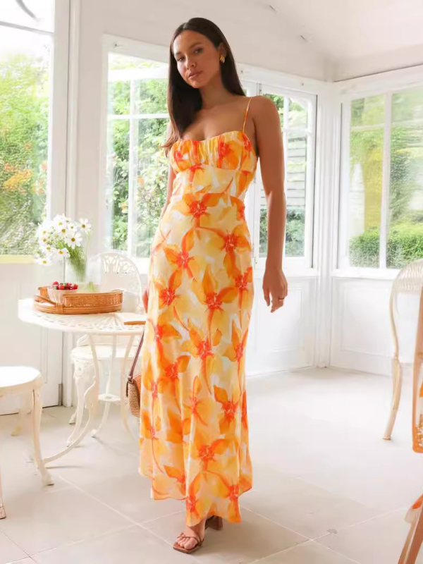 Sonya - Stunning Orange Maxi Dress