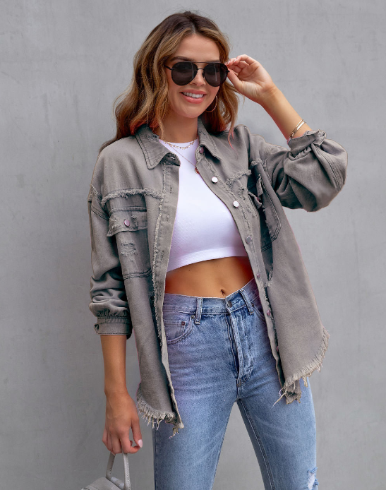 Magie - Ripped Oversized Denim Jacket