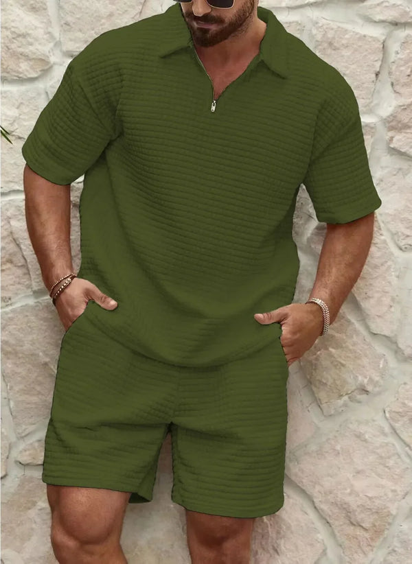 Luciano - Men's Polo Shirt and Shorts Summer Set