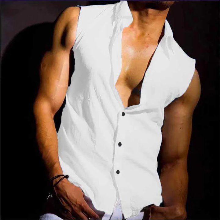 Sutton - Men's Sleeveless Button Top