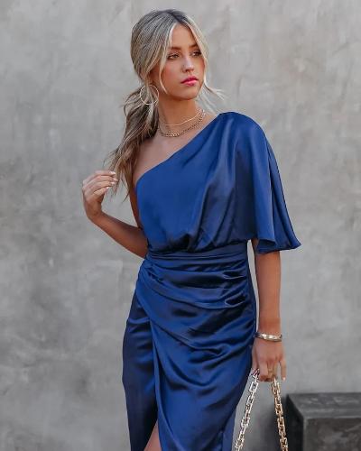 Elise - Elegant Draped Cocktail Dress