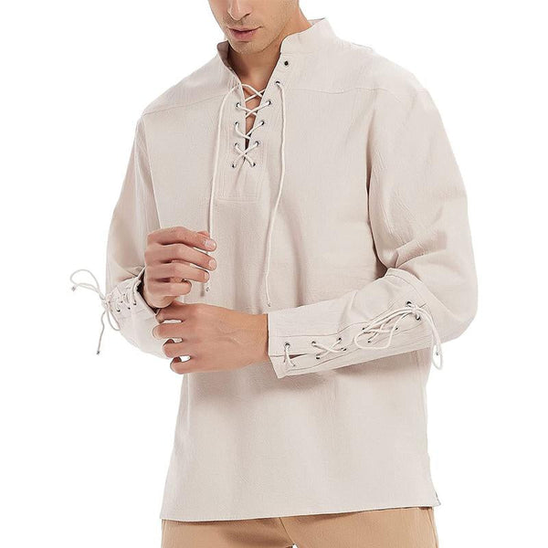 Levy - Vintage Lace-Up Long Sleeves