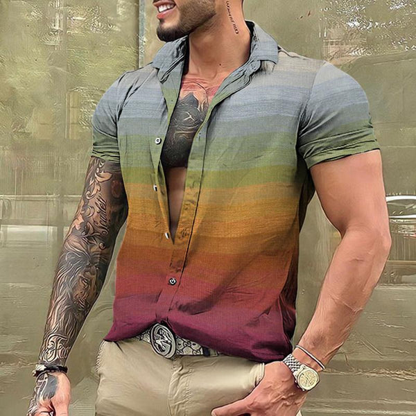 Daryl - Men's Casual Rainbow Top