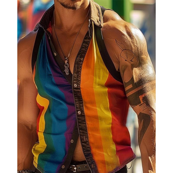 Desmond - Sleeveless Rainbow Men's Top