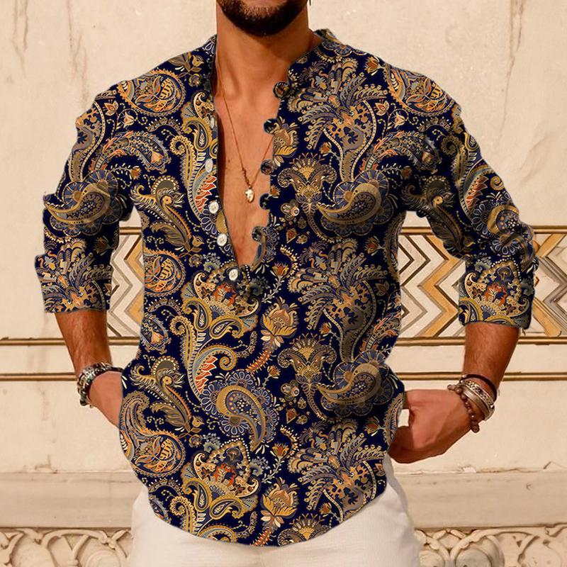 Alastair - Men's Vintage Printed Top