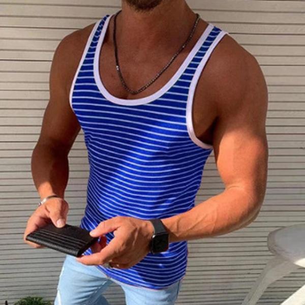 Blane - Men's Striped Sporty Tank Top