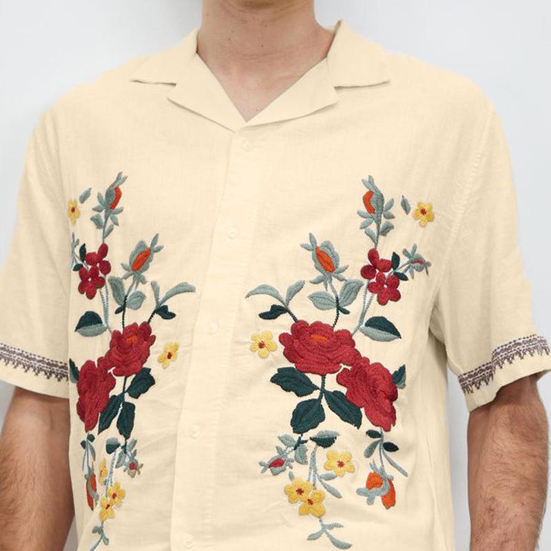 Seb - Men's Floral Polo Top