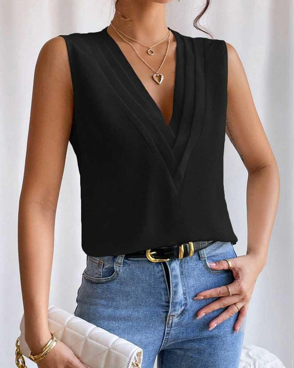 Micaya - V Neck Sleeveless Top