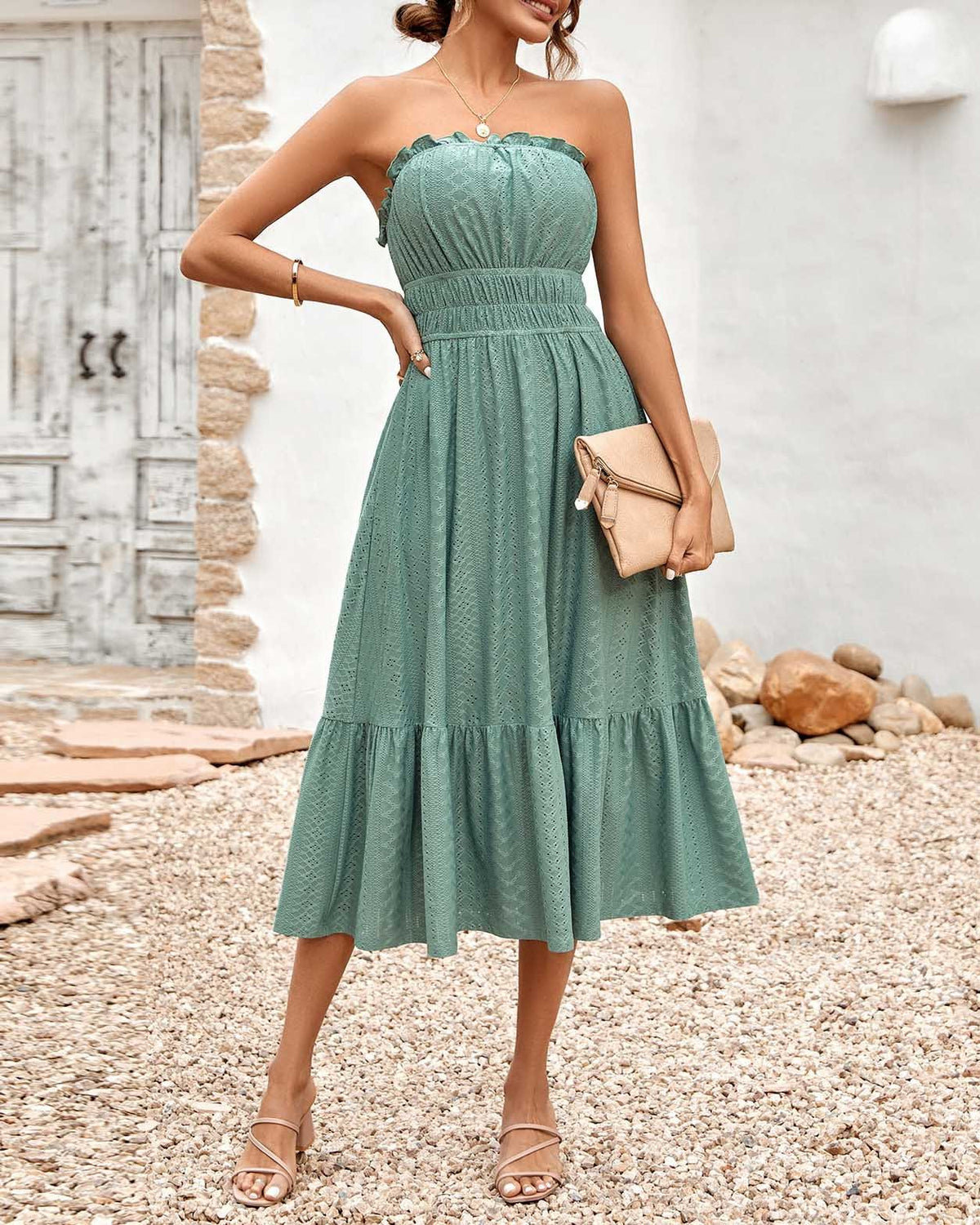 Maine - Slim-Fit Pleated Sleeveless Dress