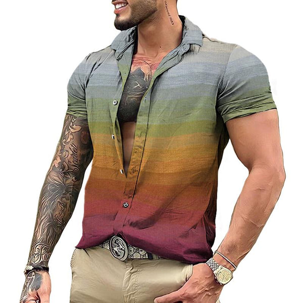 Daryl - Men's Casual Rainbow Top