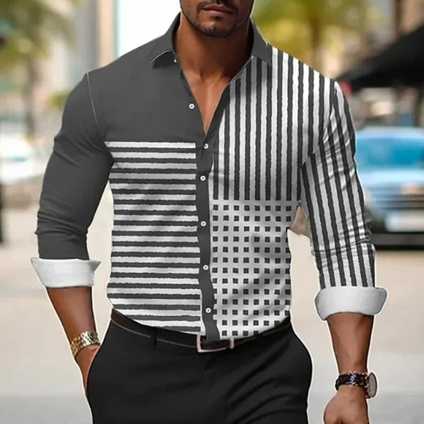 Keith - Men's Striped Long Sleeves Shirt