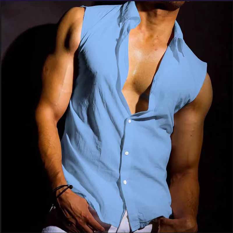 Sutton - Men's Sleeveless Button Top