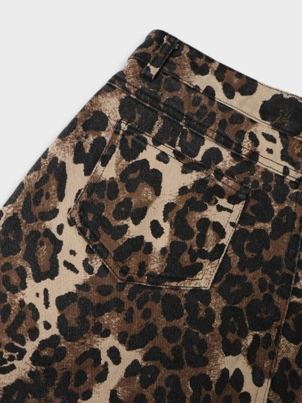 Rayleigh - Leopard Ripped Flare Pants