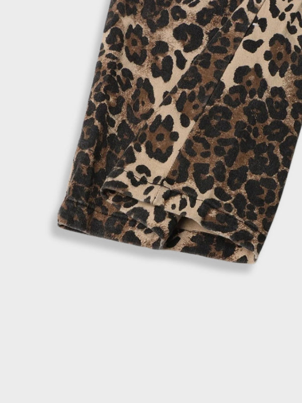 Rayleigh - Leopard Ripped Flare Pants