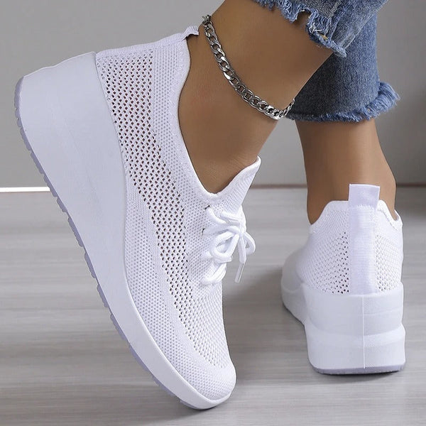 Tara - Breathable Lace Up Sneakers