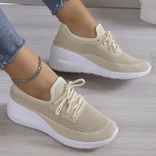 Tara - Breathable Lace Up Sneakers